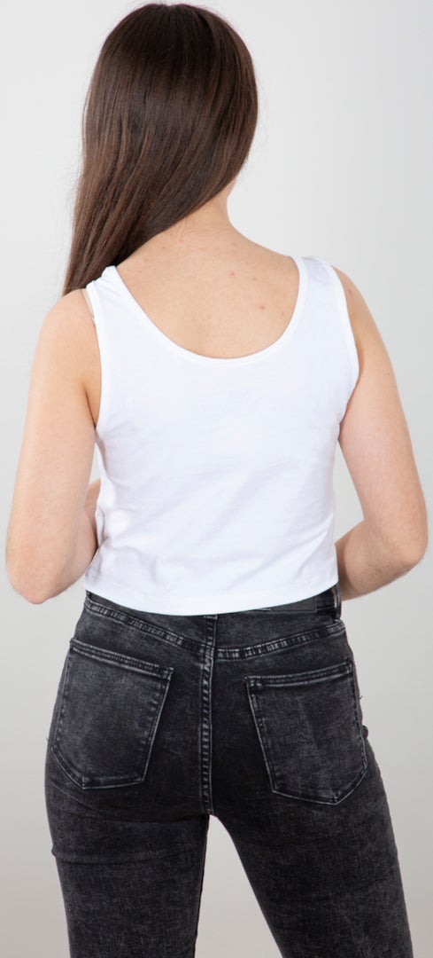 Alpha Industries Basic Crop SL Dames Tank Top Wit XL Figuur 3