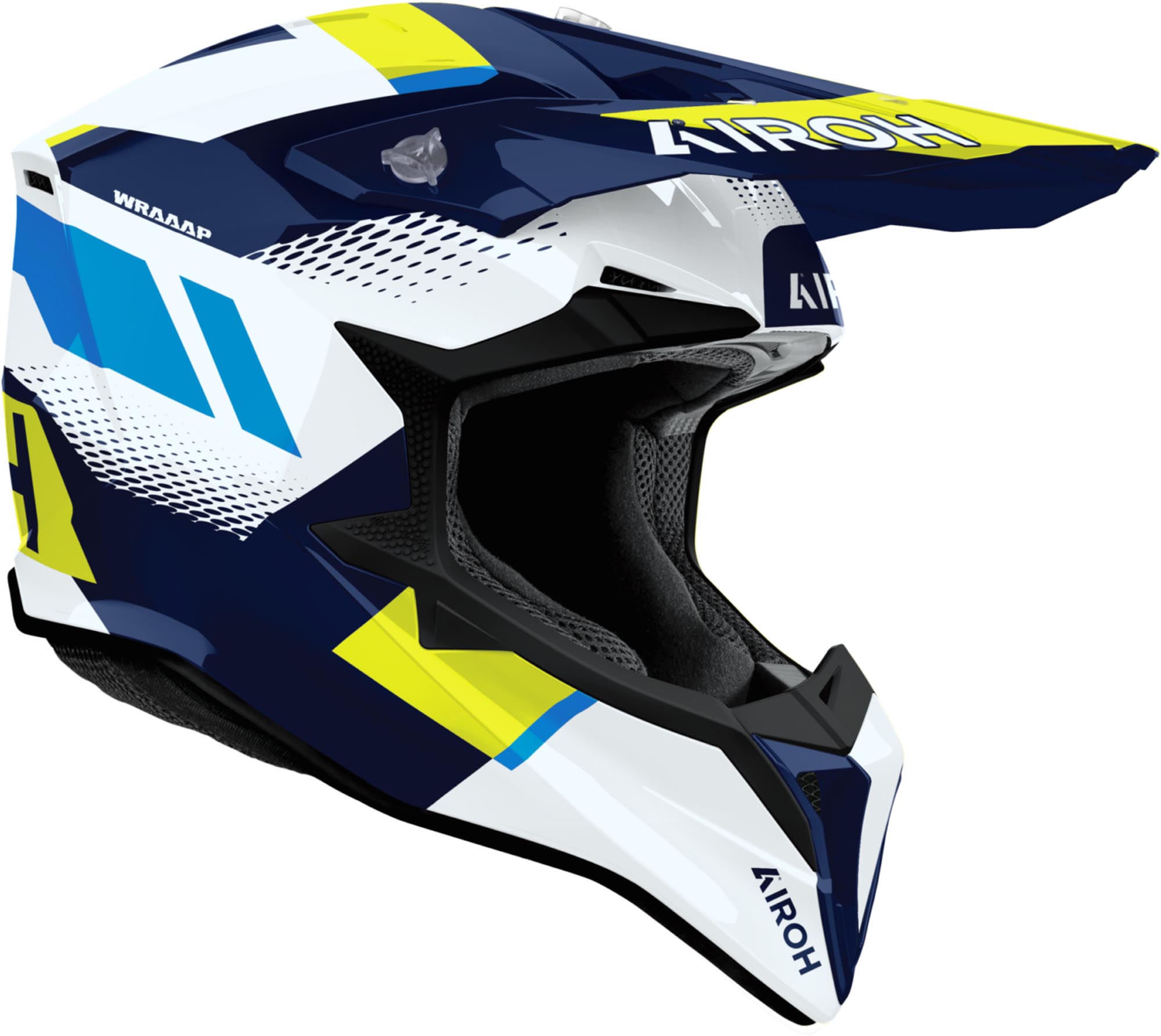 Airoh Wraaap Vision Casco da motocross bianco/blu/giallo M (57/58) Figura 2