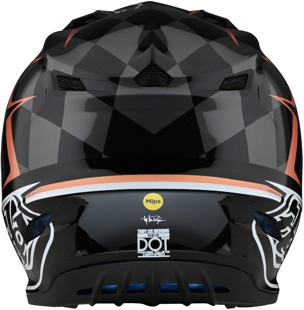 Troy Lee Designs SE4 Warped Polyacrylite MIPS Motocross hjelm Sort S (55/56) Figur 6