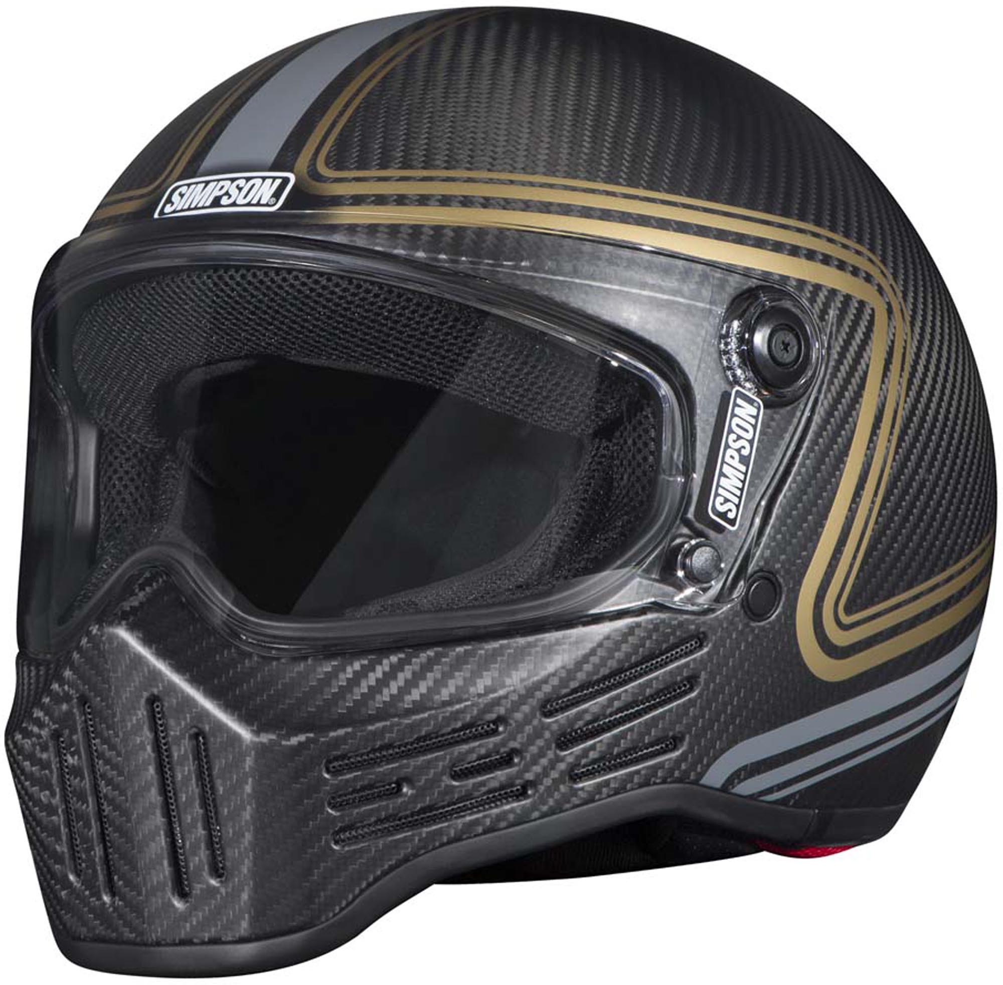 Simpson M30 Slipline Casco de moto Carbono/Oro L Figura 1