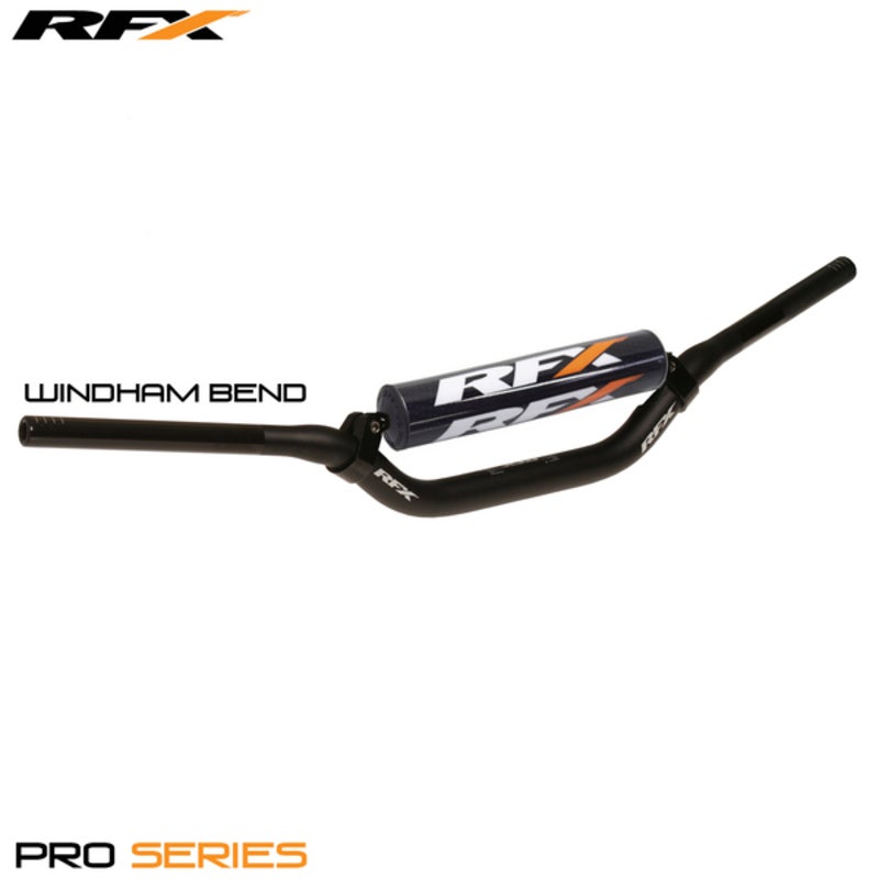 RFX Manillar cónico Pro F8 de 28,6 mm (con refuerzo) (negro) Windham