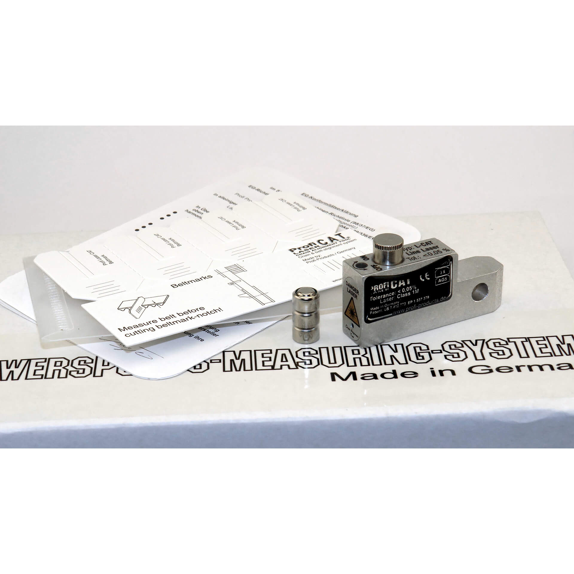 PROFI PRODUCTS L-CAT Linien-Laser Kettenfluchttester 12 mm Figur 1 PROFI PRODUCTS L-CAT Linien-Laser Kettenfluchttester 12 mm Figur 1