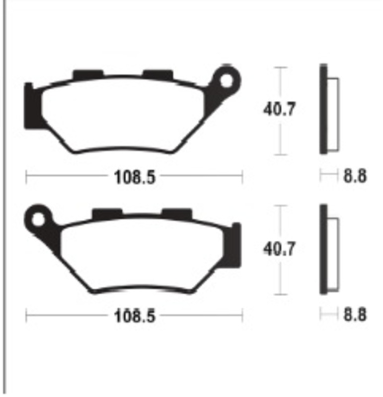 TECNIUM Sintrade metallbromsbelägg - MF483 Figur 1
