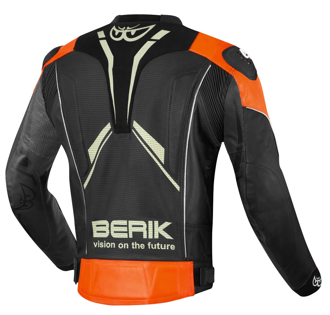 Berik Street Pro Evo Motorcycle Leather Jacket black/orange 58 Figure 2
