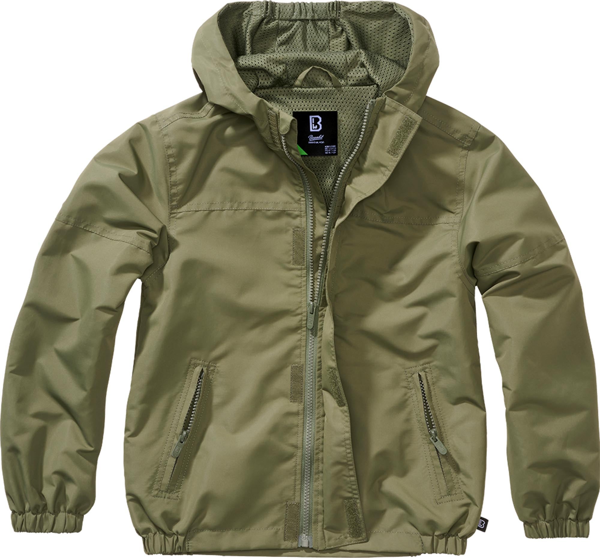 Brandit Summer Frontzip Windbreaker Kinderjas Olive 146-152 Figuur 1