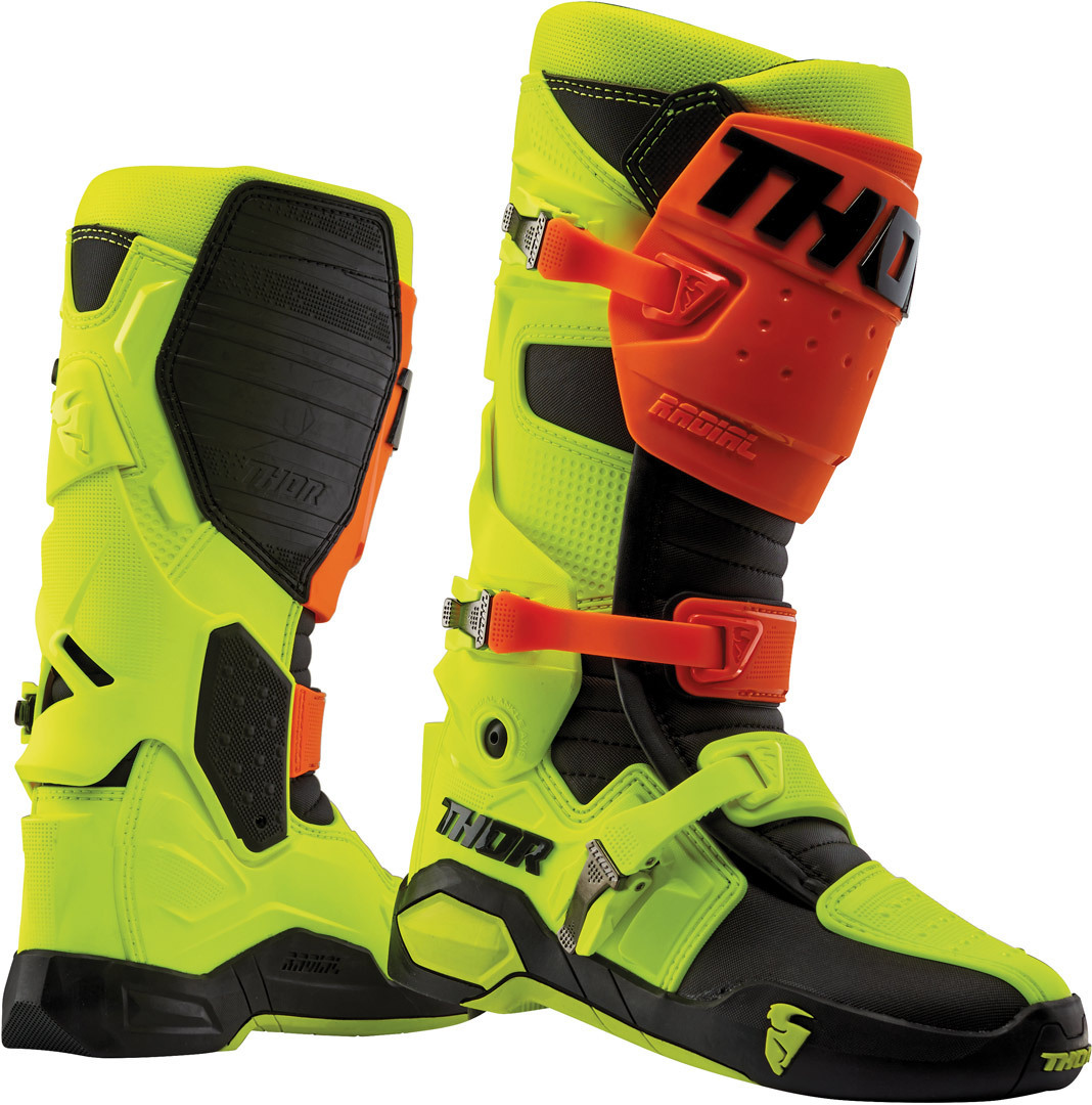 Thor Radial Botas de motocross amarillo/rojo 11 Figura 1