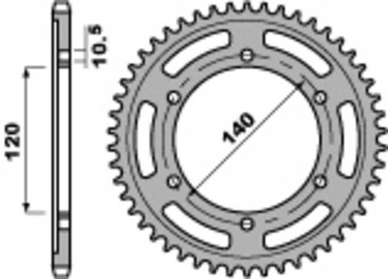 PBR Standard C45 Steel Rear Sprocket 5301 - 525 Figure 2