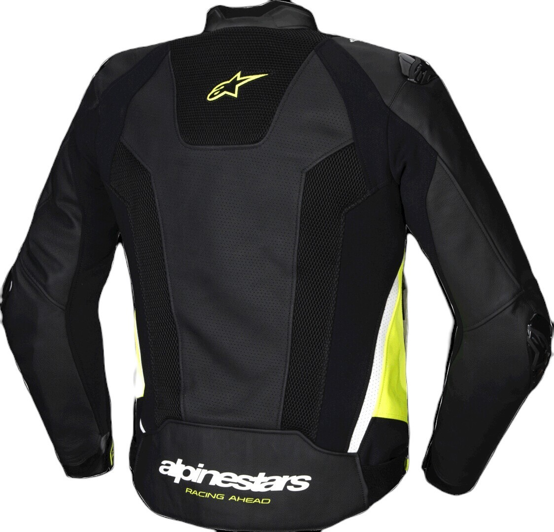 Alpinestars Missile V3 Airflow perforated Motorcycle Leather Jacket black/white/yellow 60 Figure 2