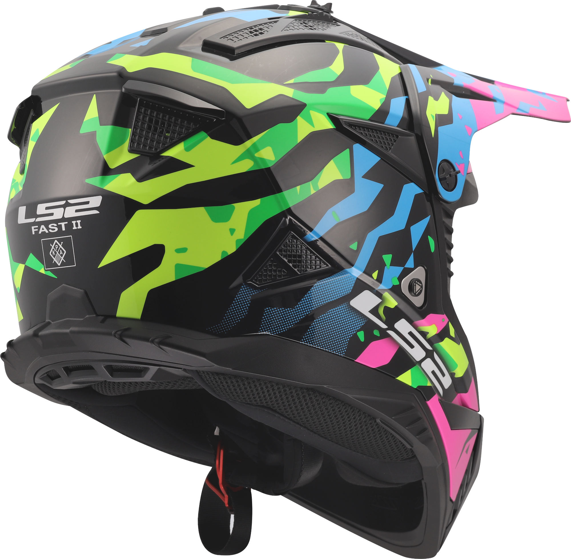 LS2 MX708 Fast II Grotesk Motocross Helm blau/grün S (55/56) Abbildung 5