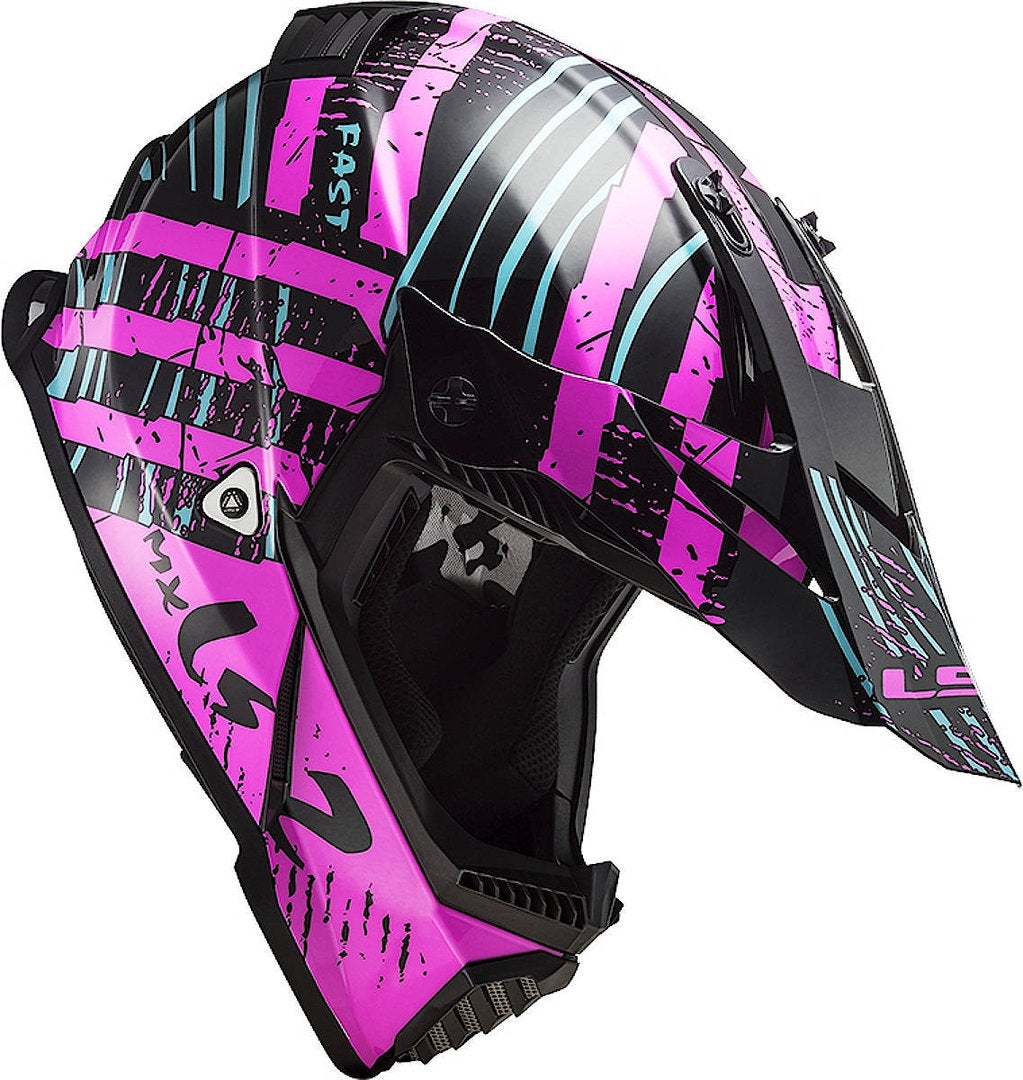 LS2 MX437 Fast Evo Verve Casco Motocross nero/rosa M (57/58) Figura 4