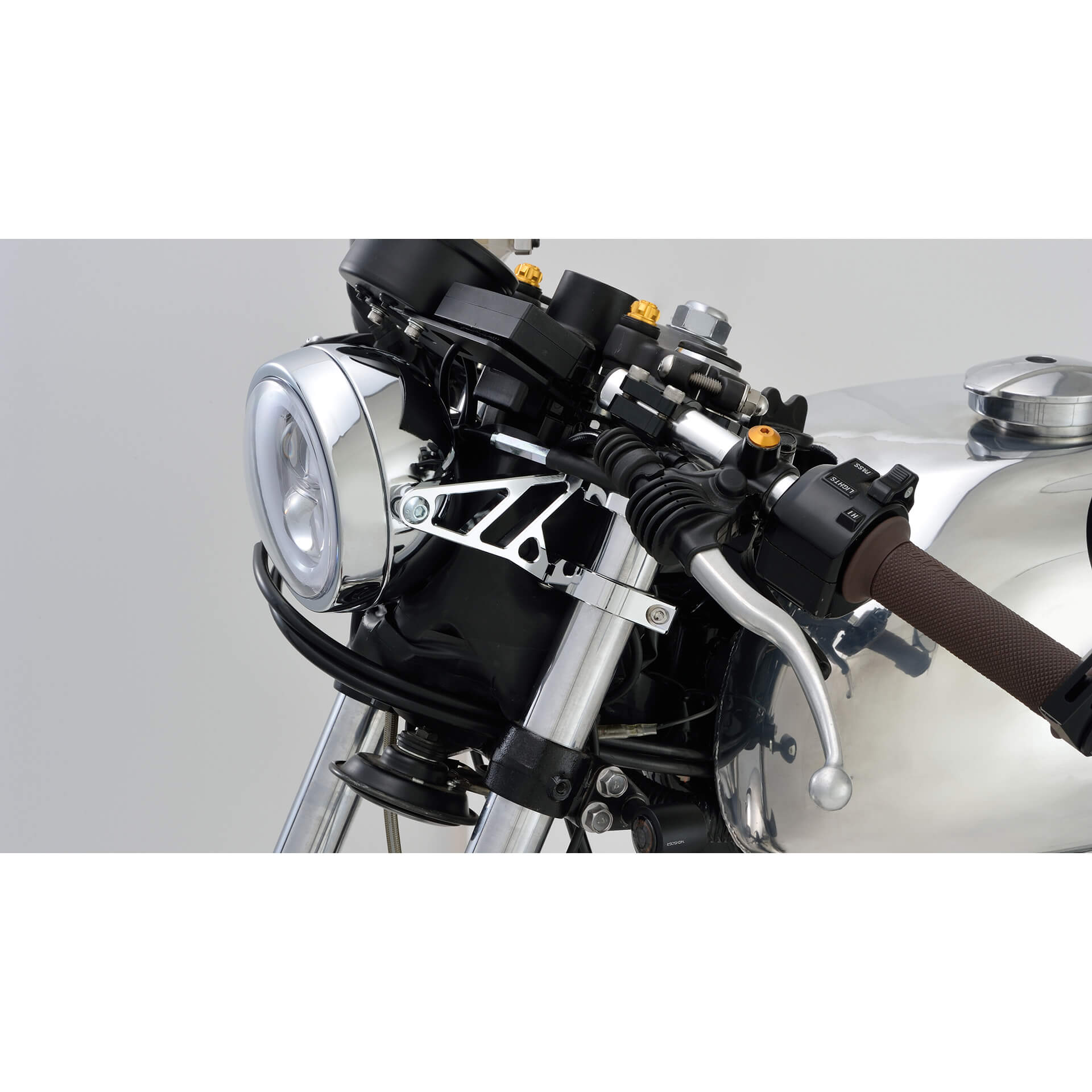 HIGHSIDER CNC Scheinwerferhalter-Set, kurz Chrome 42-43 mm Figura 2