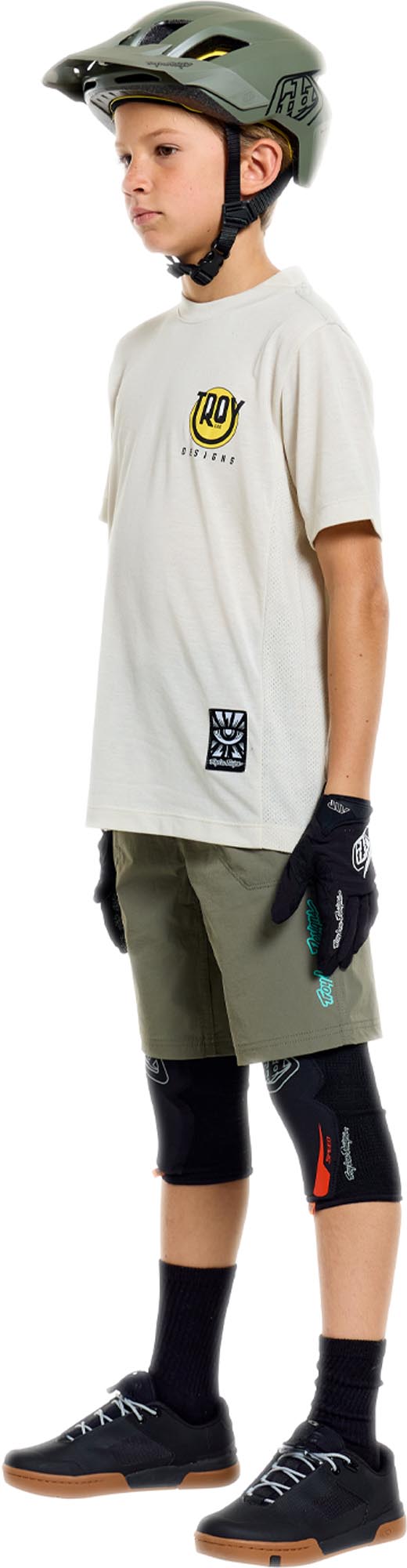 Side view of Troy Lee Designs Skyline Trail Shell Mono Youth Bicycle Short
