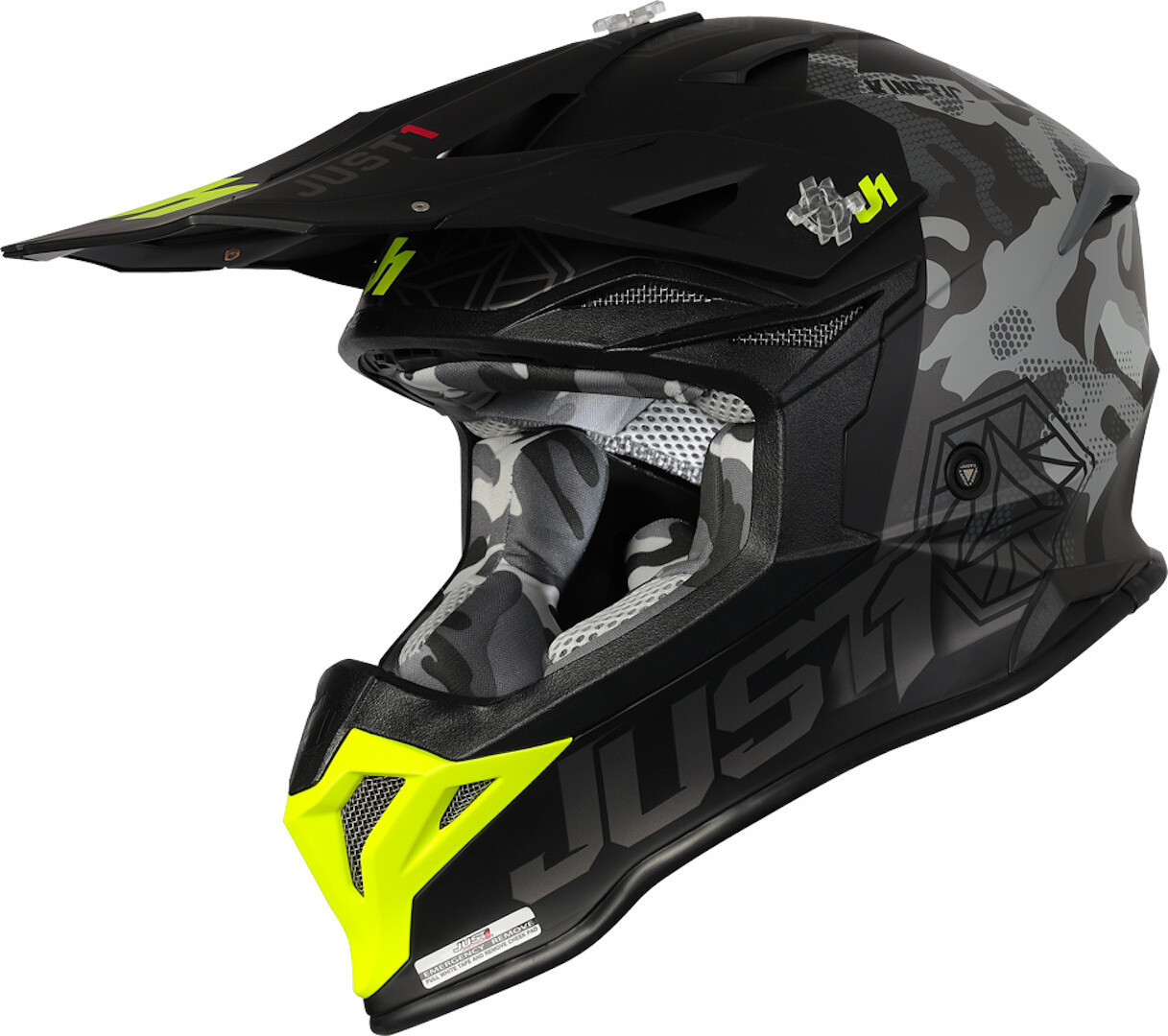 Just1 J39 Kinetic Cască de motocross gri/negru S (55/56) Figura 1