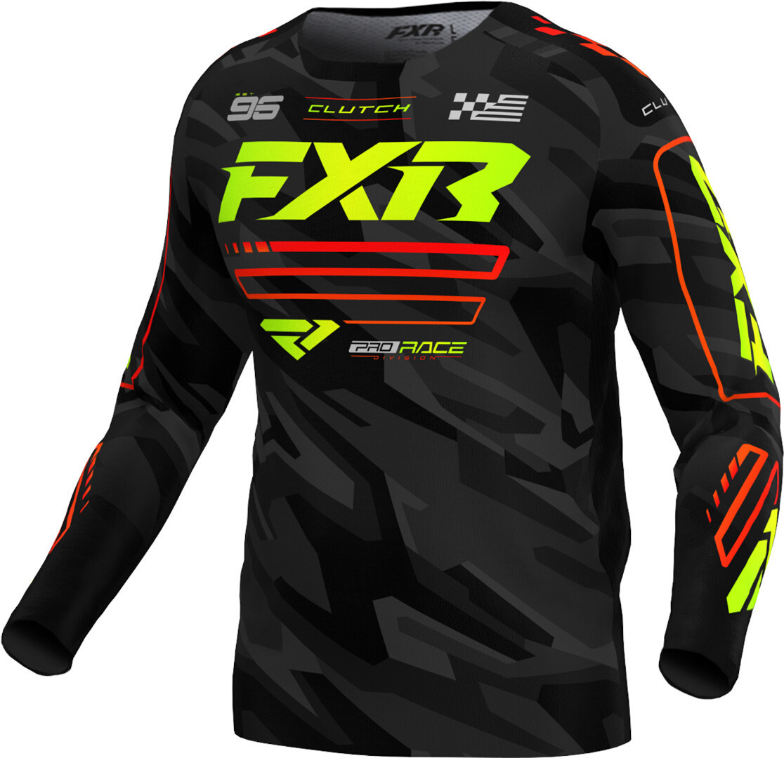 FXR Clutch 2025 Tricou de motocross Negru/Verde L Figura 1