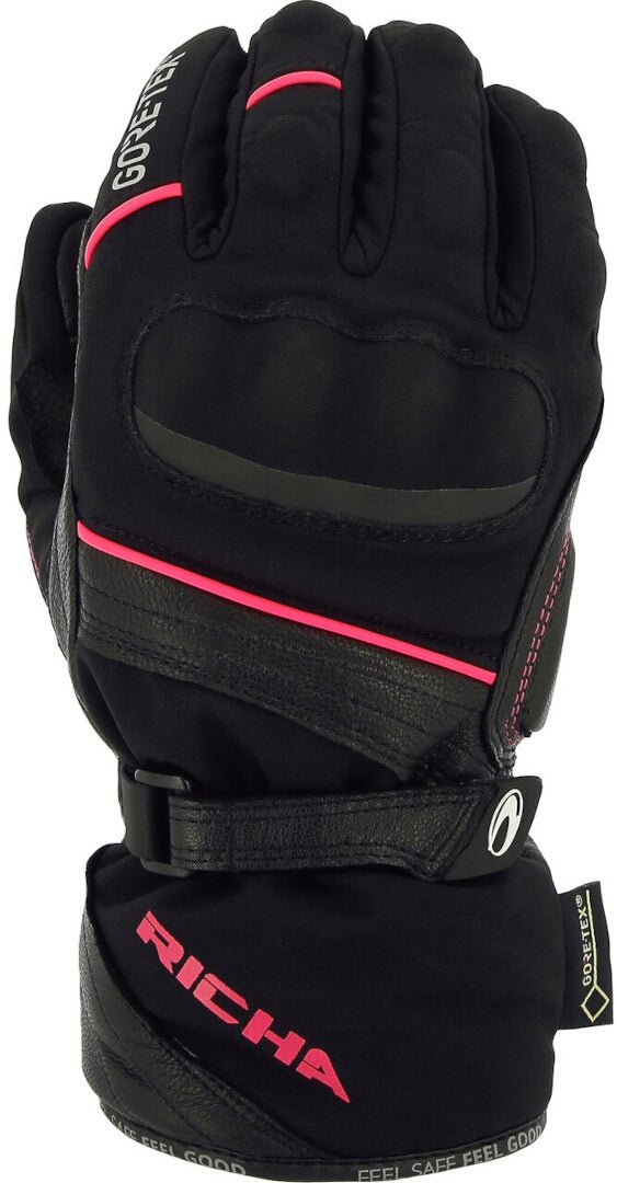 Richa Diana Gore-Tex vandtætte damer motorcykelhandsker sort/pink 2XL Figur 1