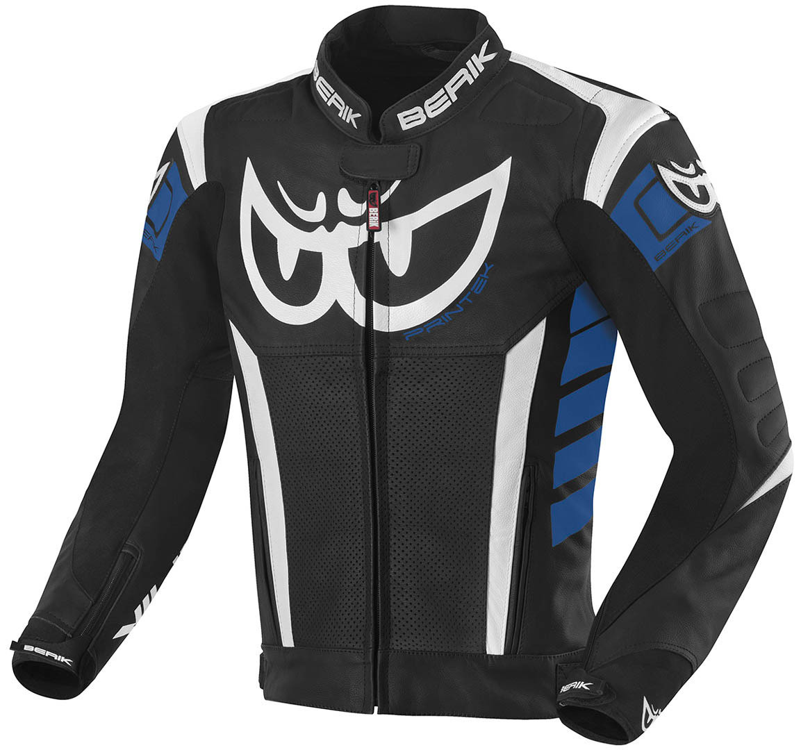 Berik Zakura Motorcycle Leather Jacket black/white/blue 60 Figure 1