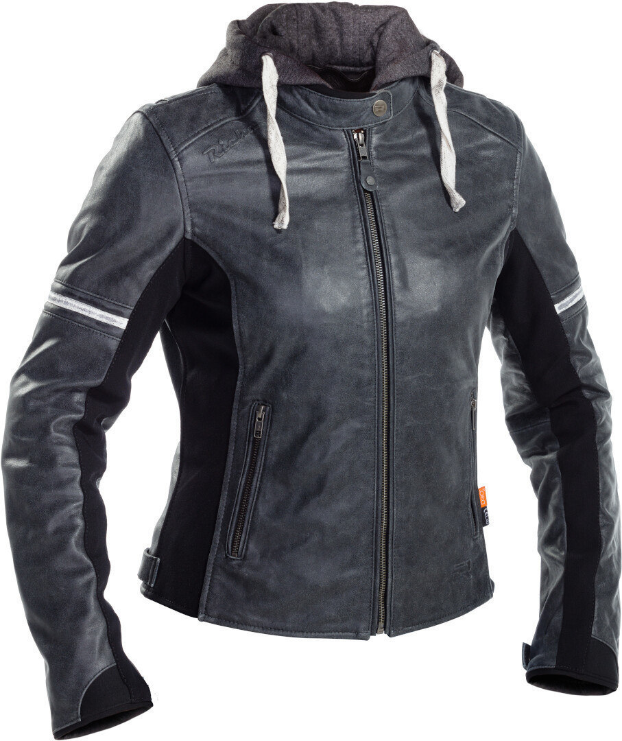 Richa Toulon 2 Damen Motorrad Lederjacke dunkelgrau 48 Abbildung 1