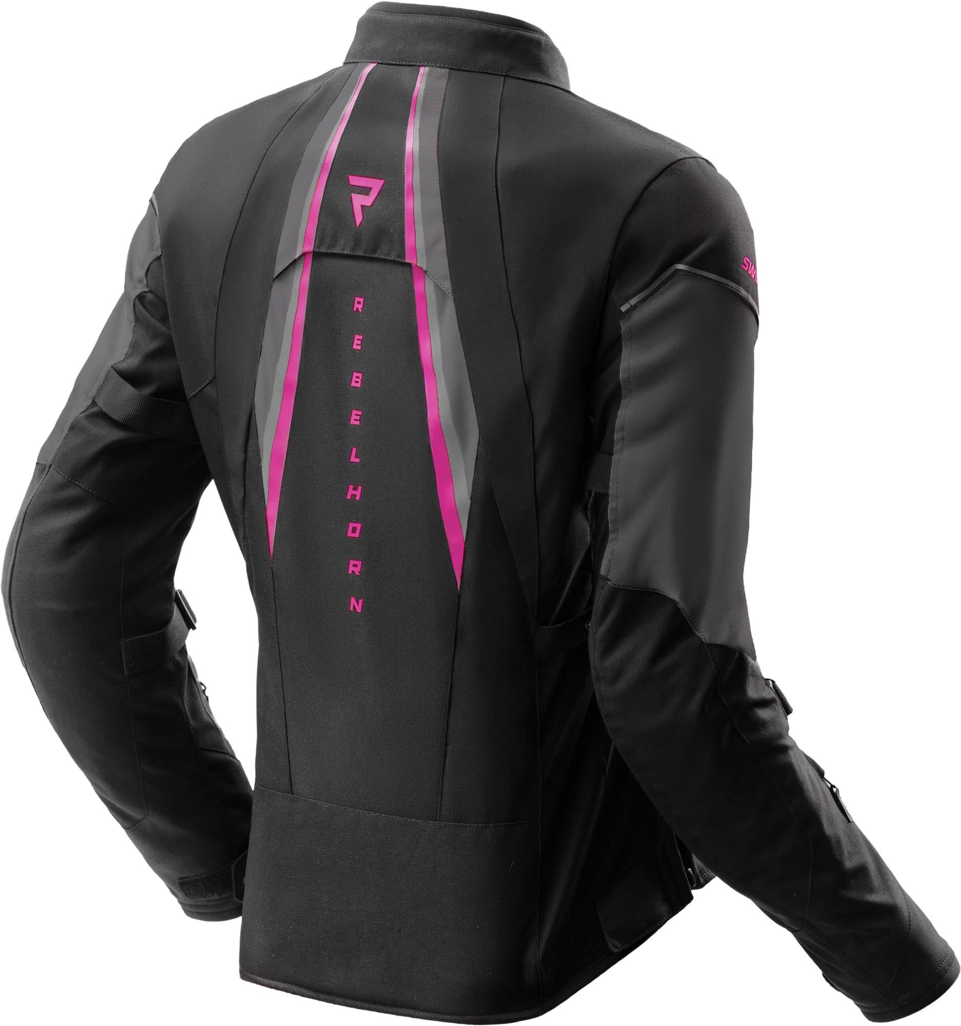 Rebelhorn Swift vandtæt dame motorcykel tekstiljakke sort/grå/pink 3XL Figur 2