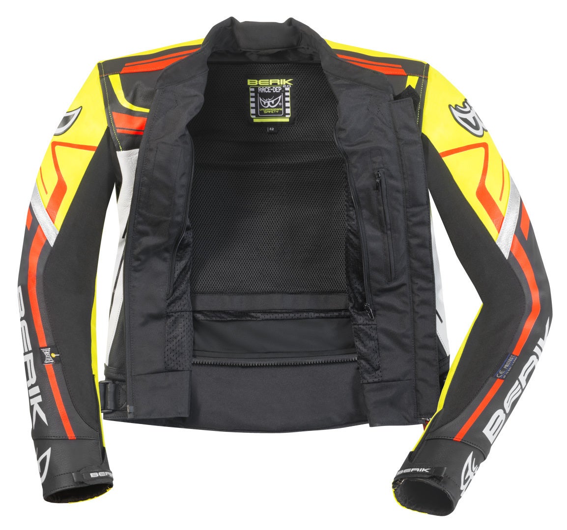 Berik Absolute Race Motorcycle Leather Jacket black/neon-yellow/neon-red/white 58 Figure 3