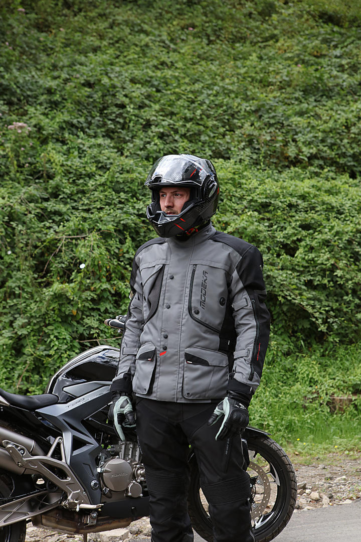Modeka Aeris Motorrad Textiljacke grau/schwarz L Abbildung 4