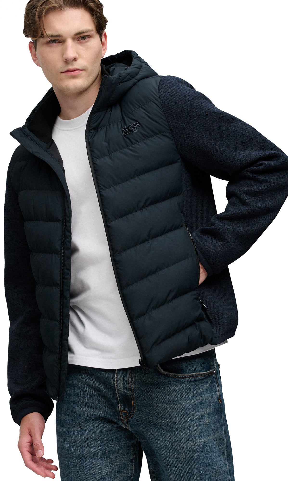 Superdry & Co Cardigan hybride Bleu marine S Figure 5