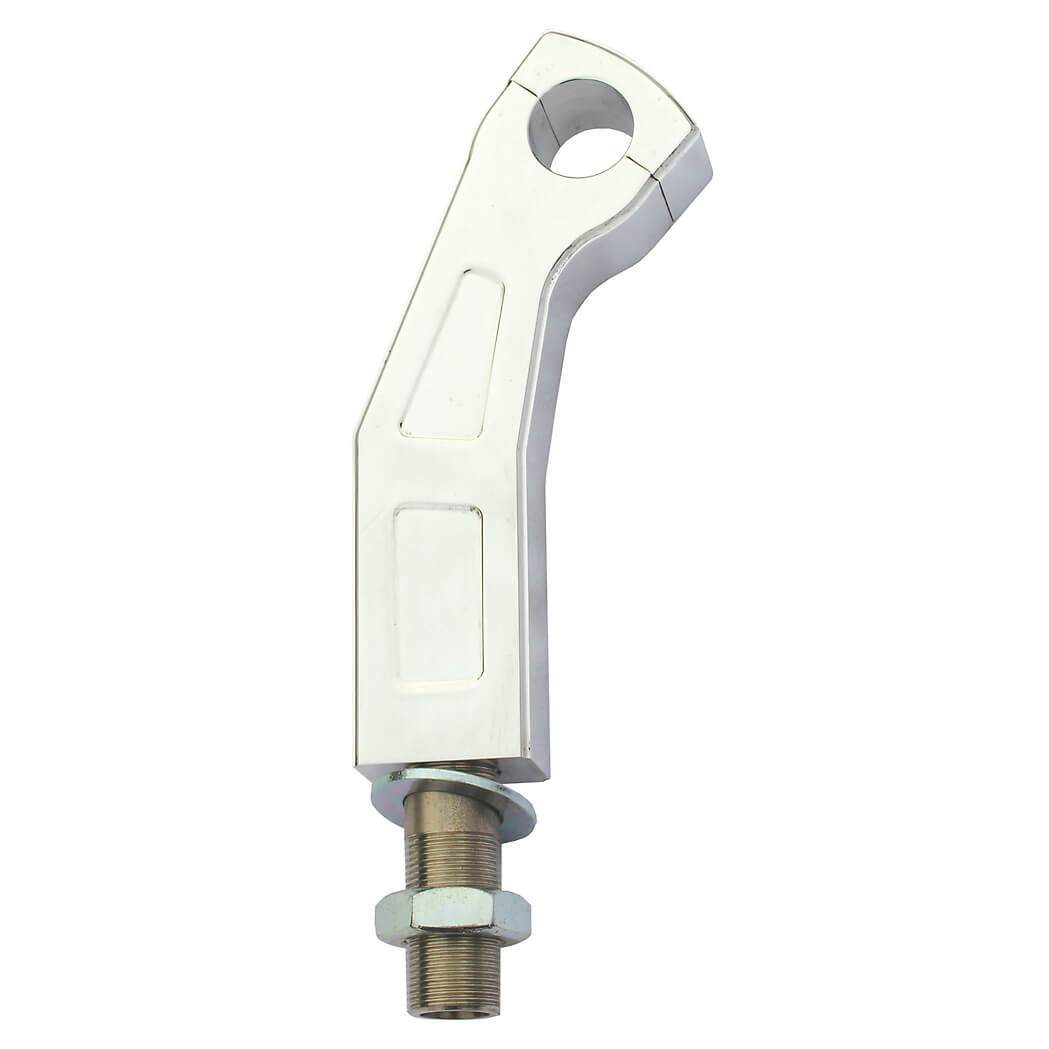 Ritz Alu-Riser estilo curvo, 150 mm, 1 polegada, com guia de cabo interno Prata Figura 1
