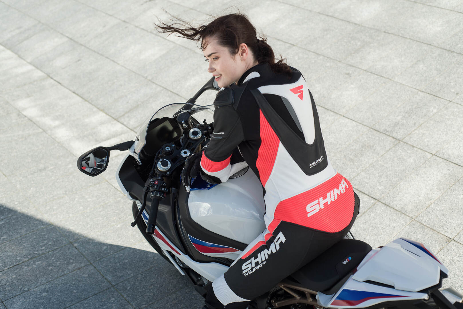 SHIMA Miura RS Ženska enodelna motoristična usnjena obleka črno/belo/oranžno 32 Slika 6