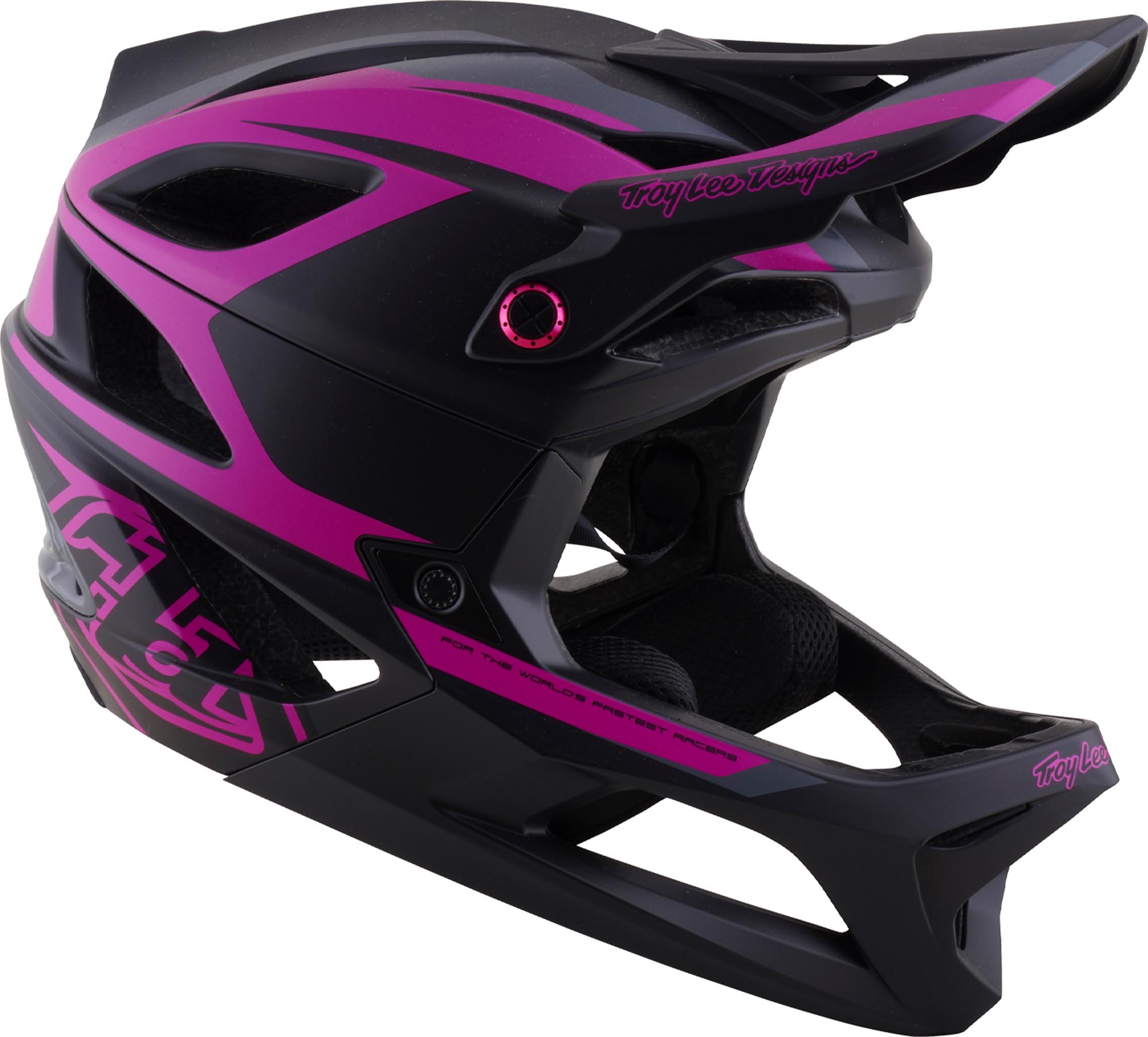 Troy Lee Designs Stage 2 MIPS High VZ Downhill Helmet Fuchsia M-L (57/59) Figure 2