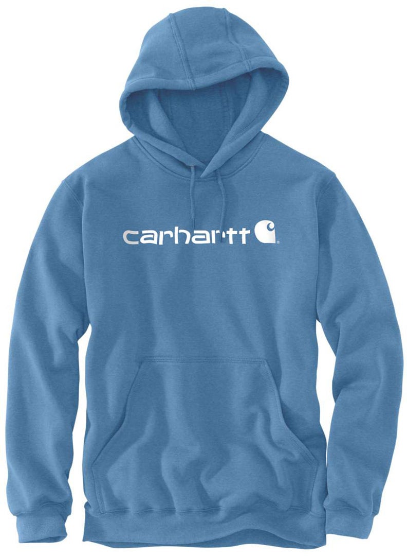 Carhartt Signature Logo Midweight Capuche bleu/blanc M Figure 1