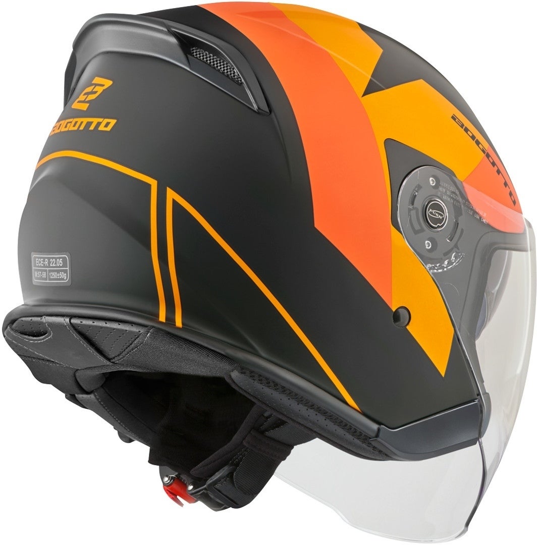 Bogotto V586 Detri BT Bluetooth Jet Hjelm sort/orange M Figur 3