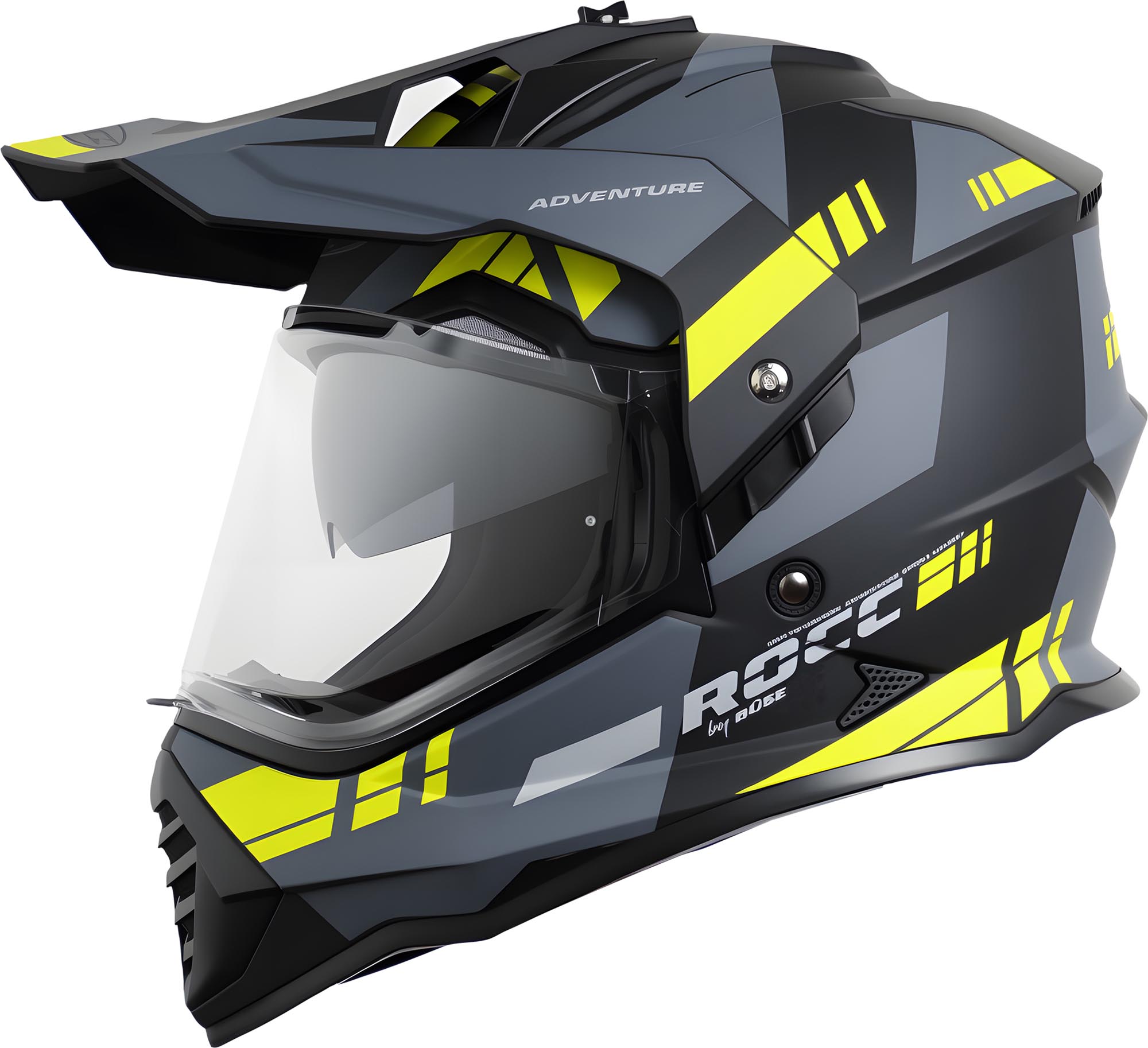 Rocc 500 Endurohelm Zwart mat/geel S (55/56) Figuur 1