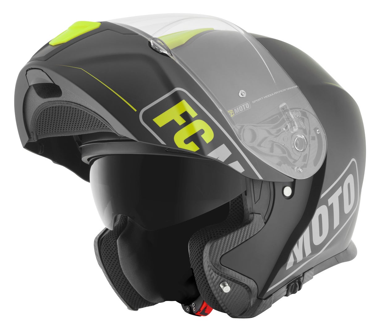 Fcm Men's Black/Yellow Fc-Moto Novo Straight Helmet