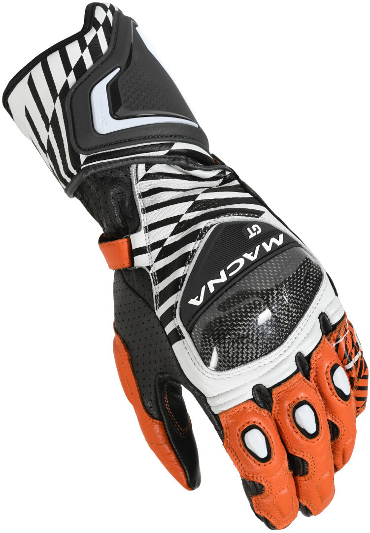 Macna GT perforerede motorcykelhandsker sort/hvid/orange S Figur 1