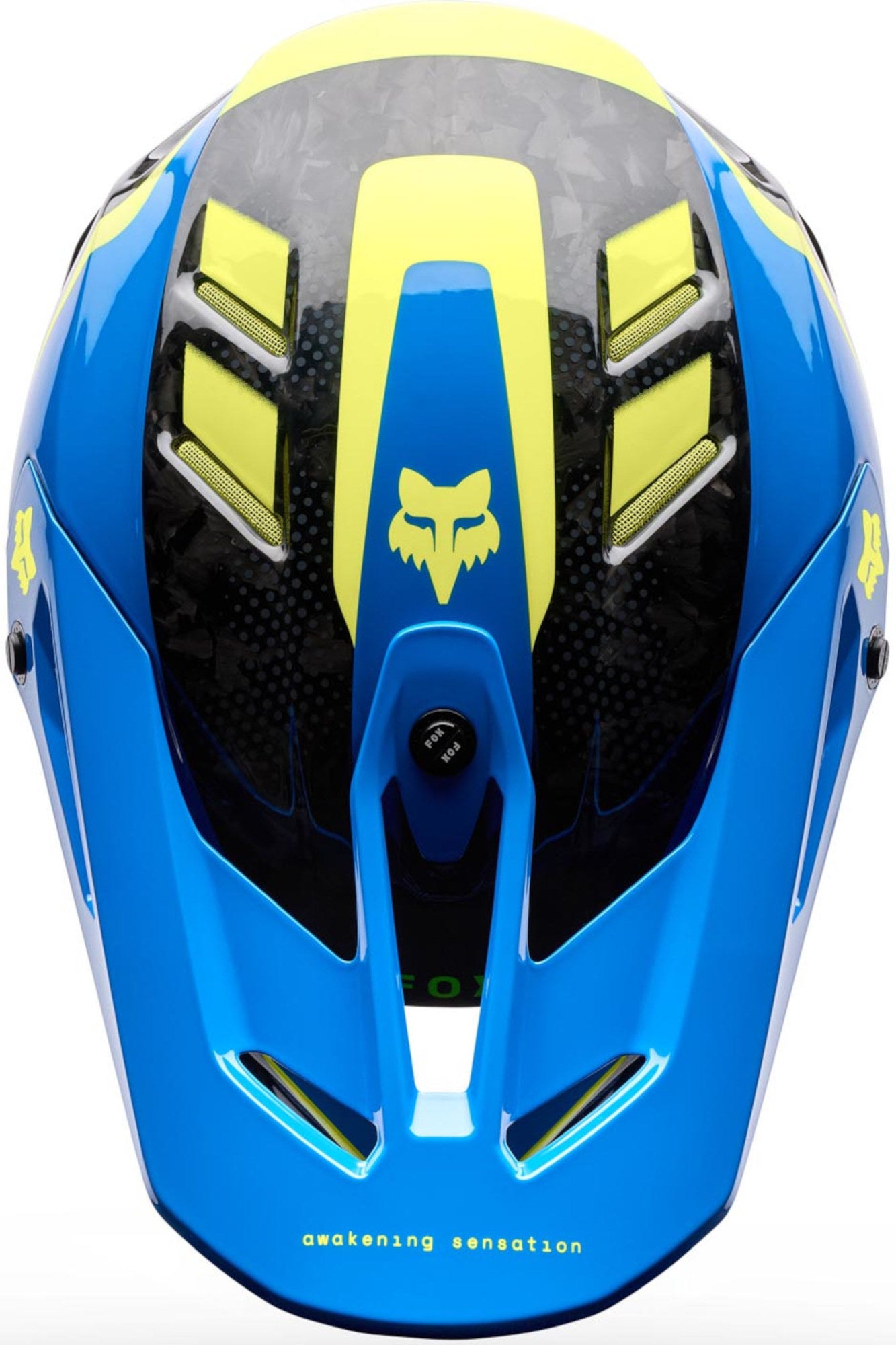 FOX V3 RS Tactile Carbon Casque de motocross bleu/jaune/noir XL Figure 5