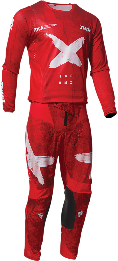 Thor Pulse HZRD Motorcross Trui rood/wit L Figuur 4