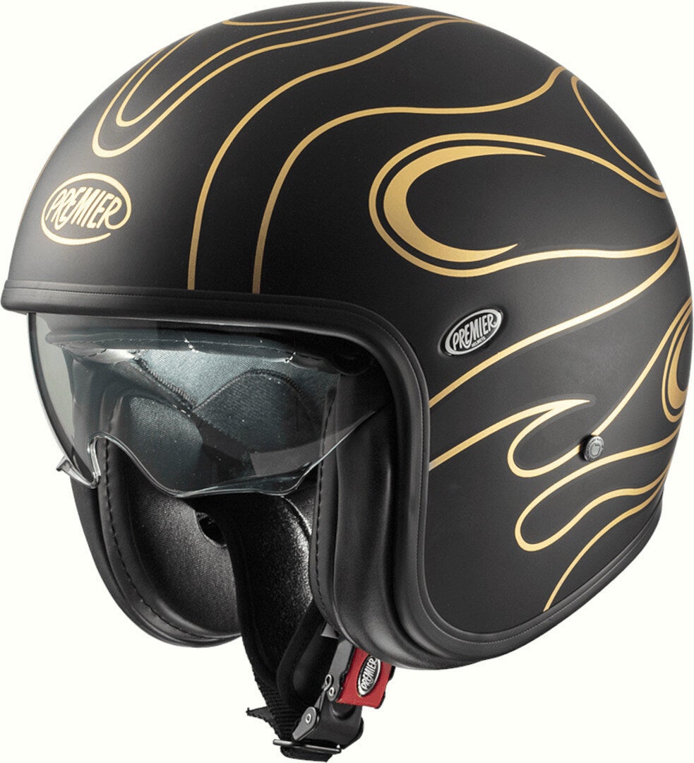 Premier Vintage FR Chromed BM Capacete a jato preto/dourado S (55/56) Figura 1