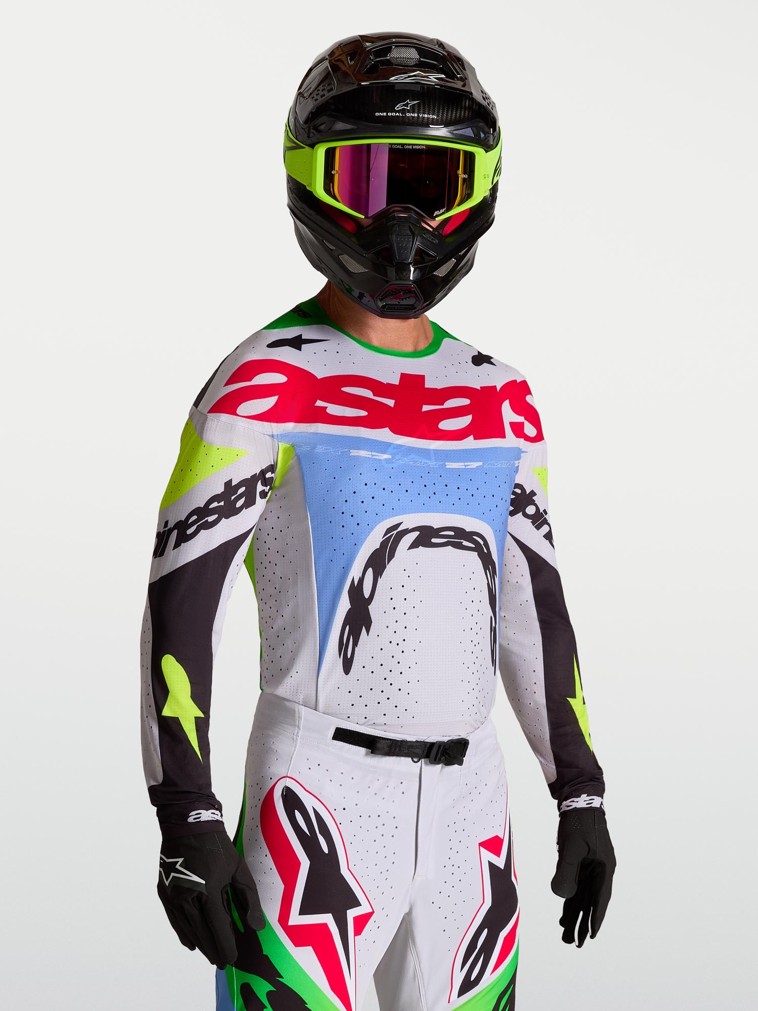 Alpinestars Supertech Dyna Motokrosový dres fialová/čierna/zelená S Obrázok 4