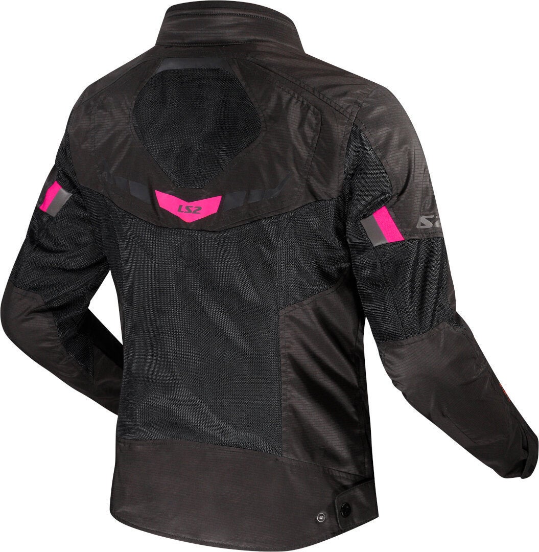 LS2 Garda Air Dame motorcykel tekstiljakke sort/pink XL Figur 2