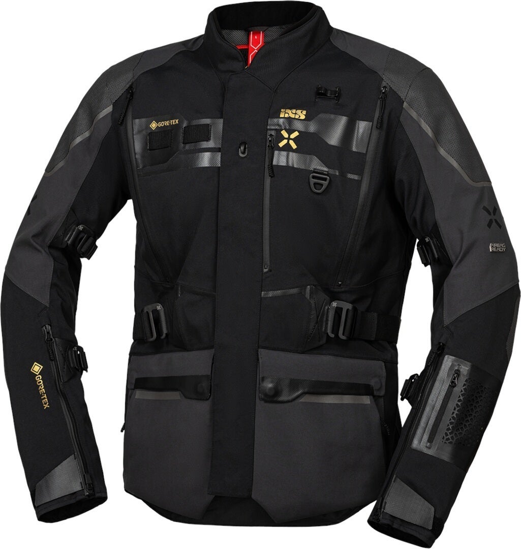 IXS Venture-GTX 1.0 wasserdichte Motorrad Textiljacke schwarz/grau Kurz 2XL Abbildung 1
