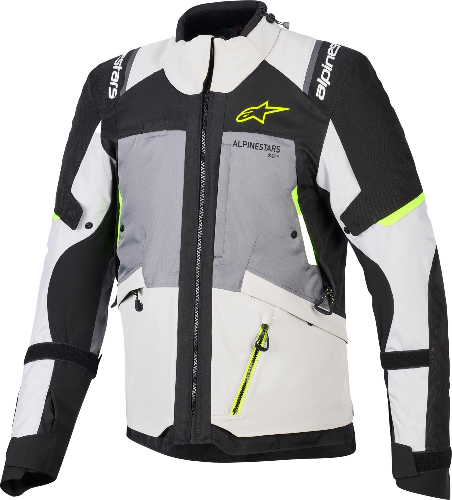 Alpinestars Men's Grey/Yellow Andes V4 Drystar Waterproof Motorcycle Textile Jacket