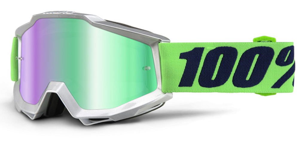 100% Accuri Extra Ochelari de motocross Verde lămâie Figura 1