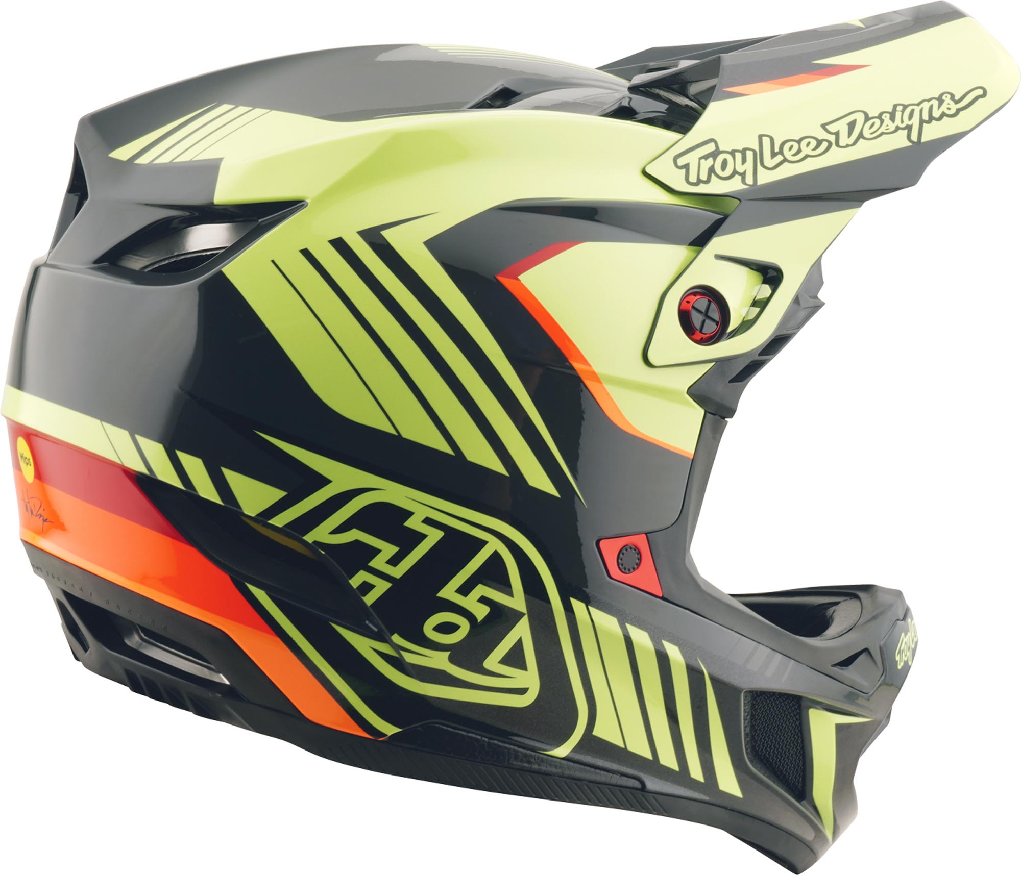 Troy Lee Designs D4 Qualifer Polyacrylite MIPS Downhill Helm schwarz/gelb S (55/56) Abbildung 5