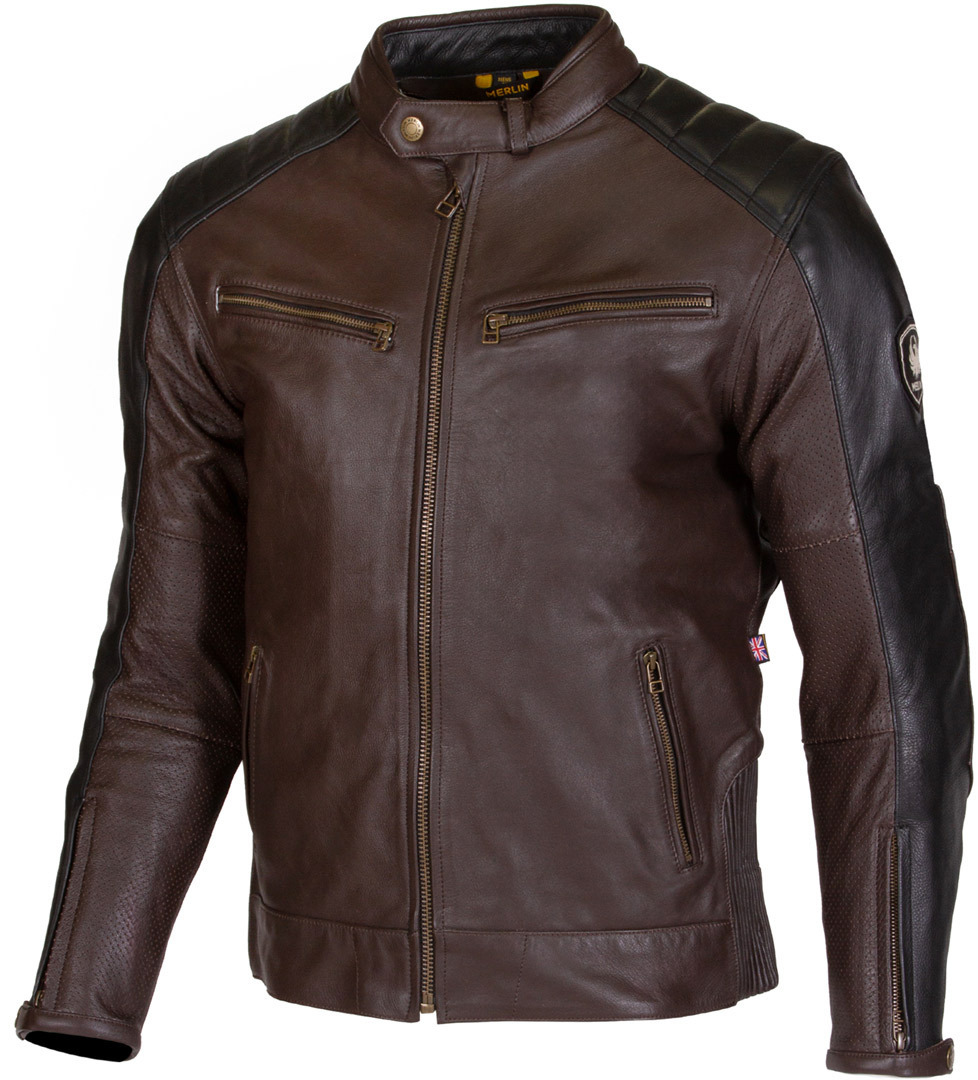 Merlin Chase II D3O Jachetă de piele de motocicletă Negru/Maro 38 Figura 1