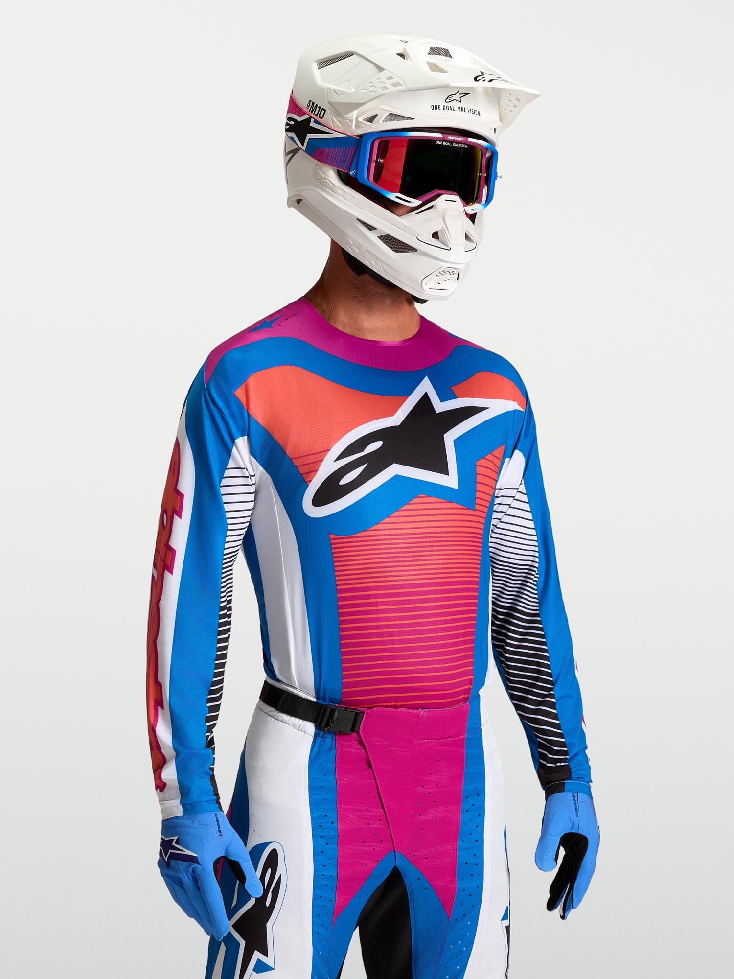 Alpinestars Techstar Maven Motocrosstrøje sort/hvid/blå/rød S Figur 4
