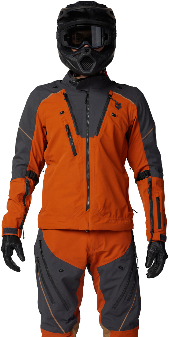 FOX Defend GORE-TEX ADV Motorcycle Textile Jacket orange/grey XL Figure 8