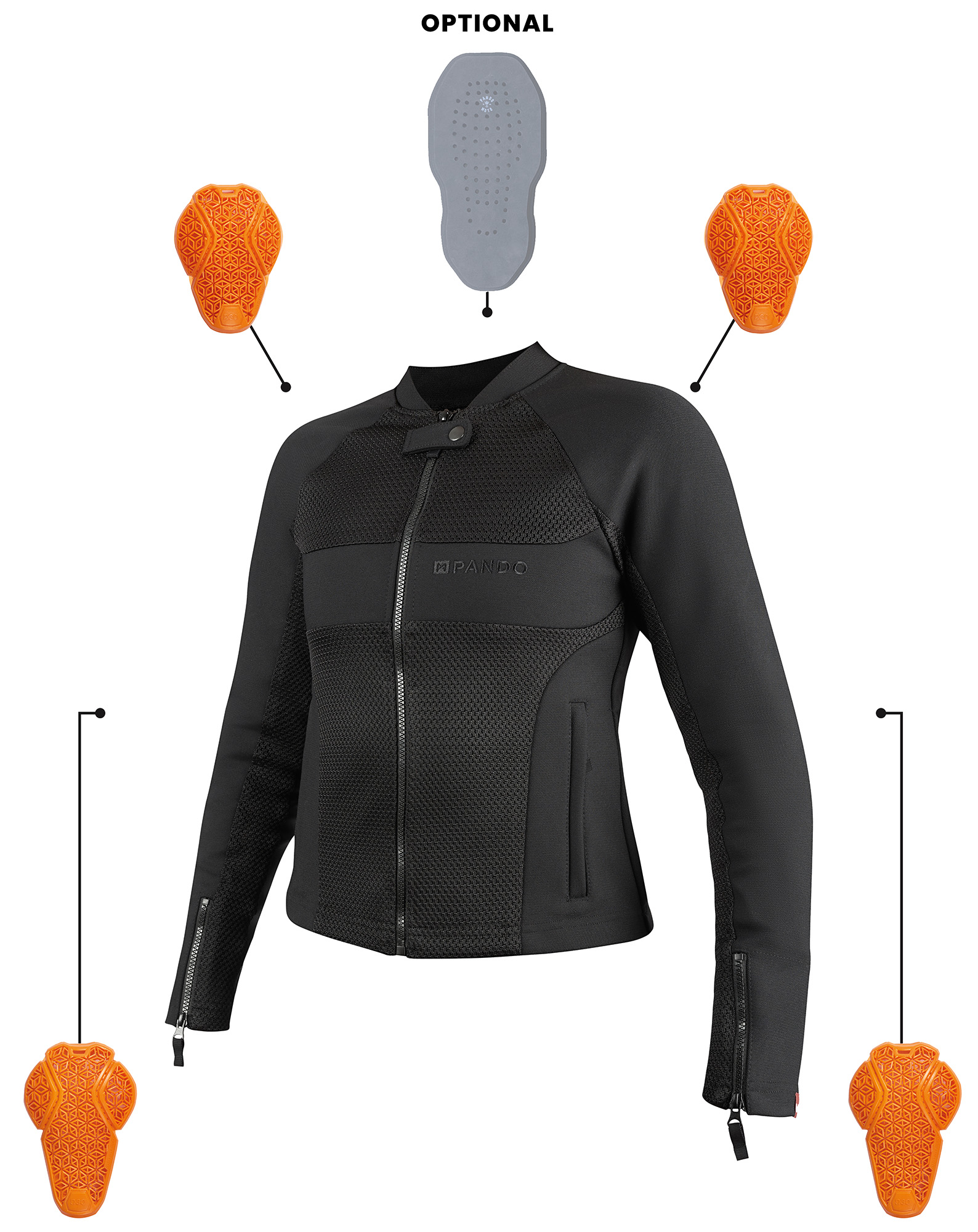 Pando Moto Stealth Stealth Dames Motorfiets Textieljas M Figuur 14