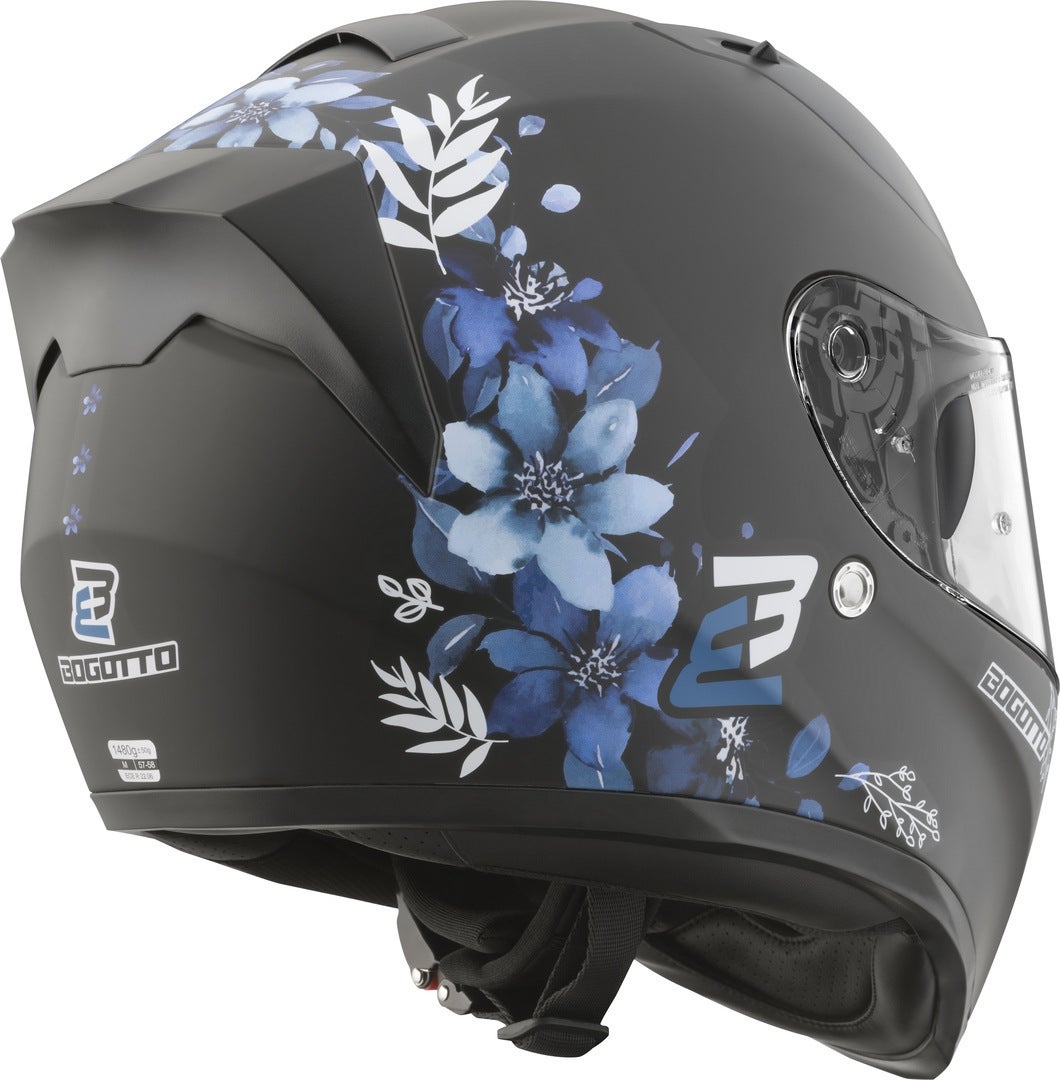 Bogotto H128 Fiori Přilba černá/modrá XL Obrázek 4