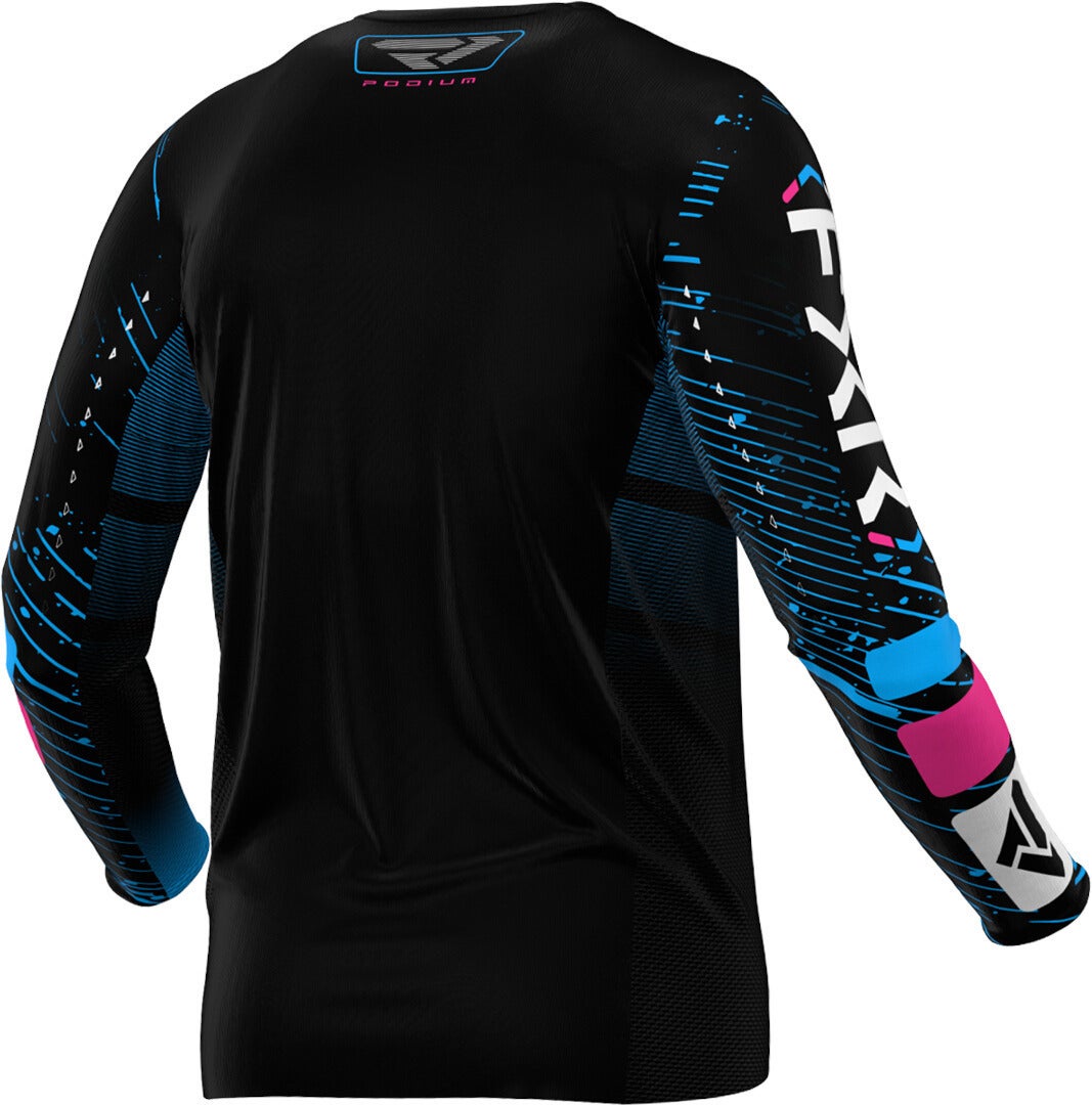 FXR Podium 2025 Motocross trøje til børn sort/blå/pink M Figur 2