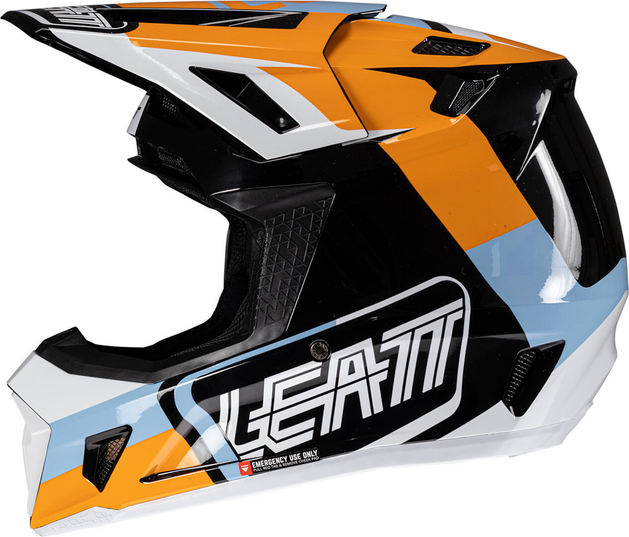 Leatt 7.5 Patch Cască de motocross cu ochelari de protecție Negru/Portocaliu/Alb XL (61/62) Figura 4