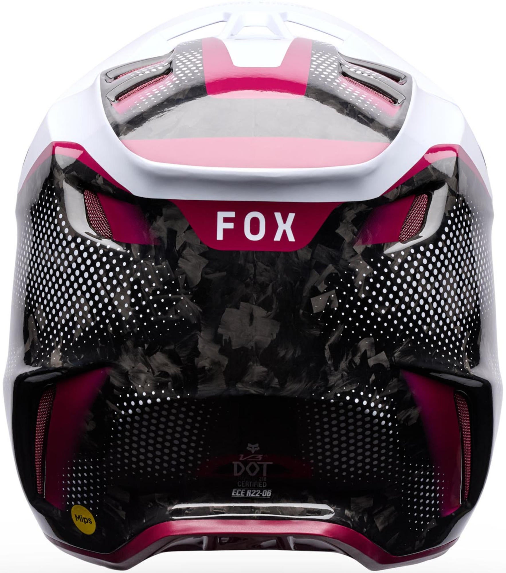 FOX V3 RS Tactile Carbon Motocross Helmet white/pink/black XL Figure 4